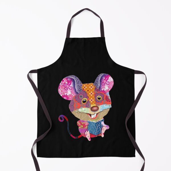 Item preview, Whimsical Patchwork Mouse Art Print - Vibrant and Playful Mouse Illustration designed and sold by Psycho-Crazy.