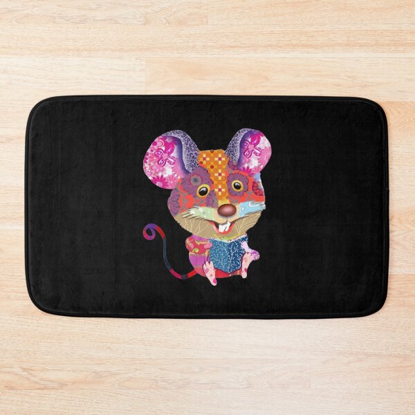 Item preview, Whimsical Patchwork Mouse Art Print - Vibrant and Playful Mouse Illustration designed and sold by Psycho-Crazy.