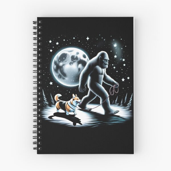 Item preview, Bigfoot Sasquatch Corgi Walking Dog Lover Moon designed and sold by Kimberley King Art  King Art.