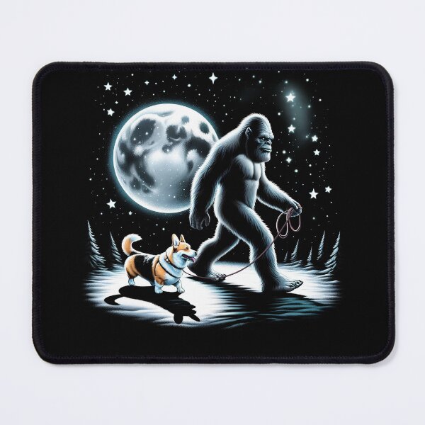 Item preview, Bigfoot Sasquatch Corgi Walking Dog Lover Moon designed and sold by Kimberley King Art  King Art.