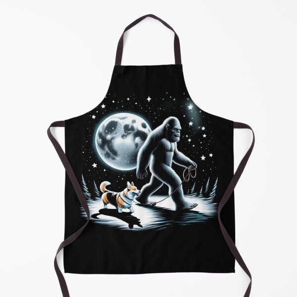 Item preview, Bigfoot Sasquatch Corgi Walking Dog Lover Moon designed and sold by Kimberley King Art King Art.