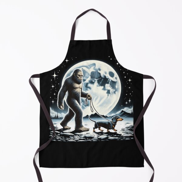 Item preview, Bigfoot Sasquatch Dachshund Walking Dog Lover Moon designed and sold by Kimberley King Art King Art.