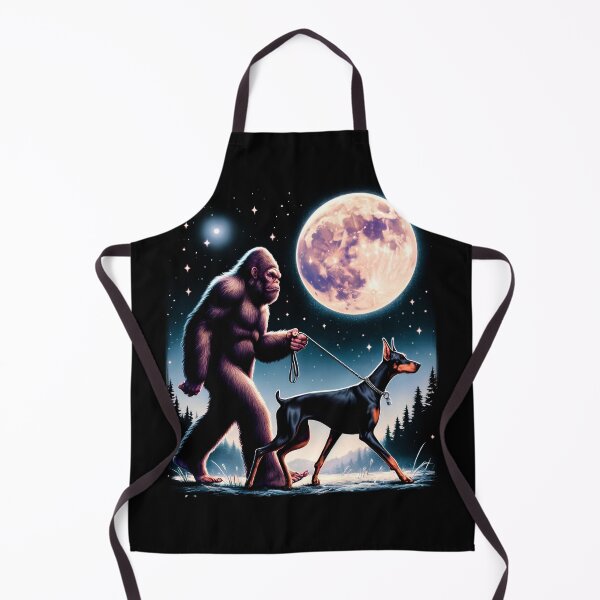 Item preview, Bigfoot Sasquatch Doberman Walking Dog Lover Moon designed and sold by Kimberley King Art King Art.
