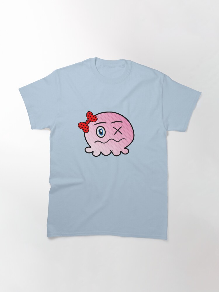 Thumbnail 3 of 7, Classic T-Shirt, Cartoonish Jellyfish with a Bow on its Head designed and sold by colorthesoul.