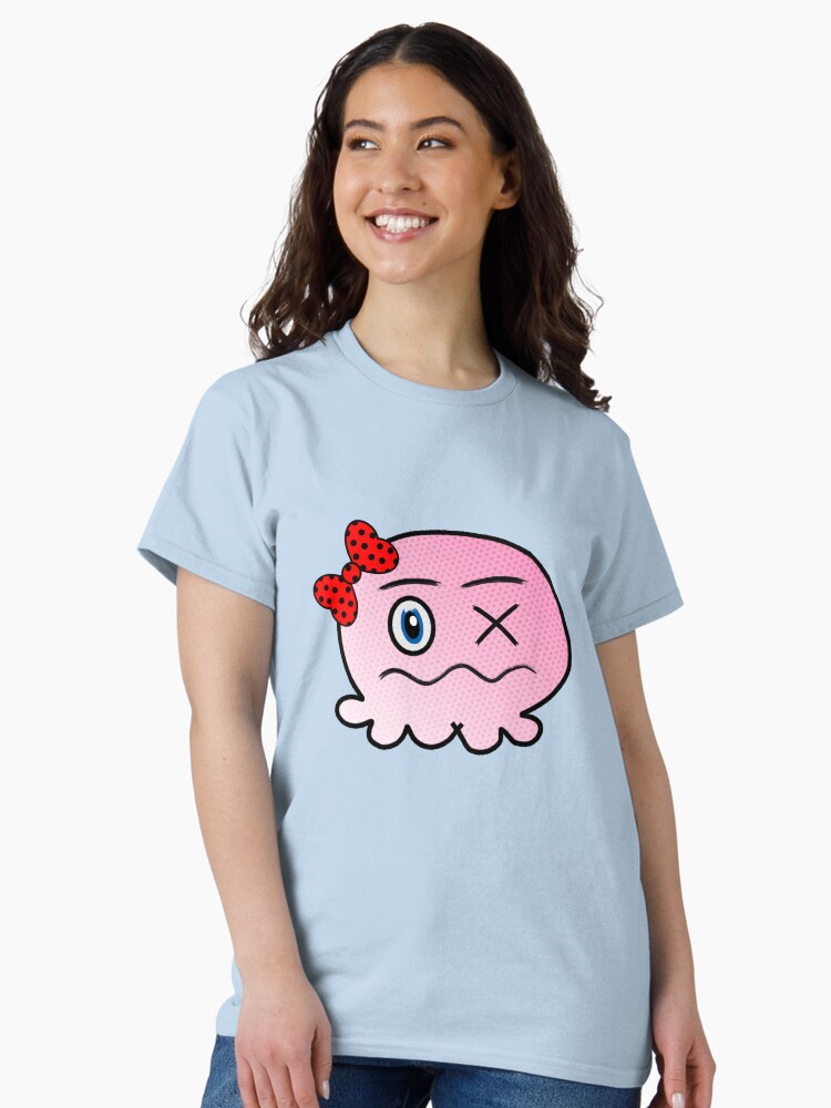 Thumbnail 1 of 7, Classic T-Shirt, Cartoonish Jellyfish with a Bow on its Head designed and sold by colorthesoul.