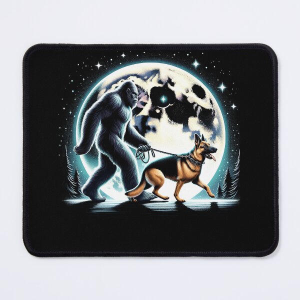 Item preview, Bigfoot Sasquatch German Shepherd Walking Dog Lover Moon designed and sold by Kimberley King Art  King Art.