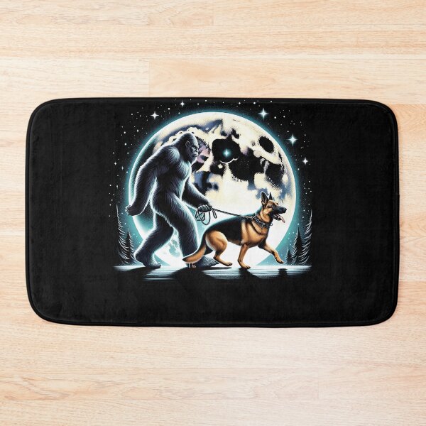 Item preview, Bigfoot Sasquatch German Shepherd Walking Dog Lover Moon designed and sold by Kimberley King Art  King Art.