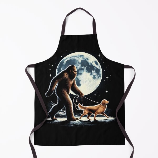 Item preview, Bigfoot Sasquatch Golden Retriever Walking Dog Lover Moon designed and sold by Kimberley King Art King Art.