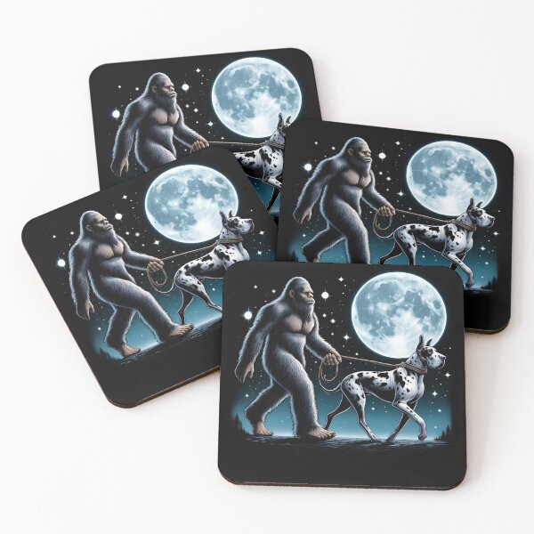 Item preview, Bigfoot Sasquatch Great Dane Walking Dog Lover Moon designed and sold by Kimberley King Art  King Art.