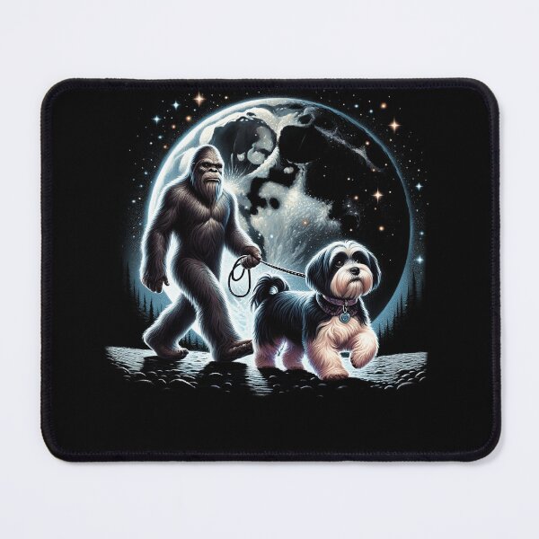 Item preview, Bigfoot Sasquatch Havanese Walking Dog Lover Moon designed and sold by Kimberley King Art  King Art.