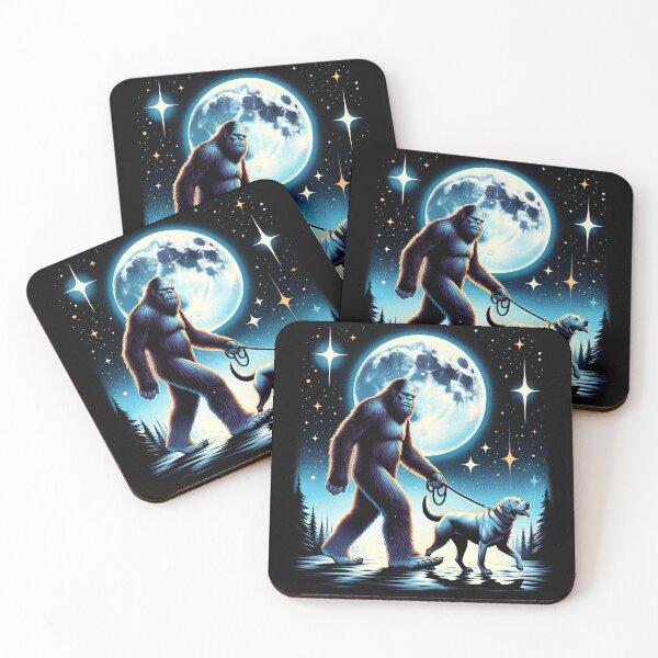 Item preview, Bigfoot Sasquatch Labrador Retriever Walking Dog Lover Moon designed and sold by Kimberley King Art  King Art.