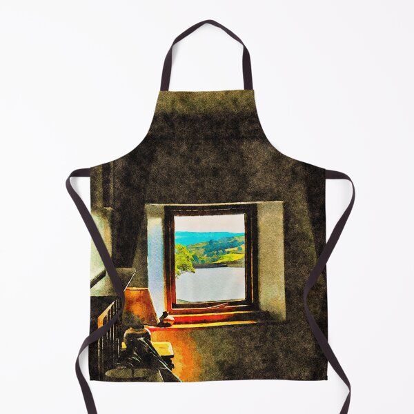 Item preview, Watercolor view of the Lake District from a cozy bedroom window designed and sold by GestaltImagery.