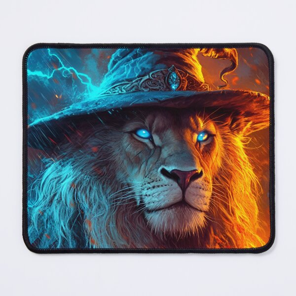 Item preview, Wizard Lion Face Magical Fantasy Art designed and sold by RockFireMerch.