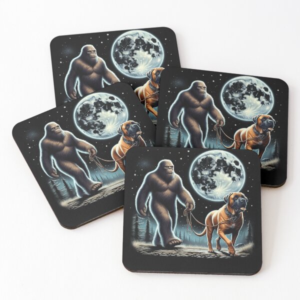 Item preview, Bigfoot Sasquatch Mastiff Walking Dog Lover Moon designed and sold by Kimberley King Art  King Art.