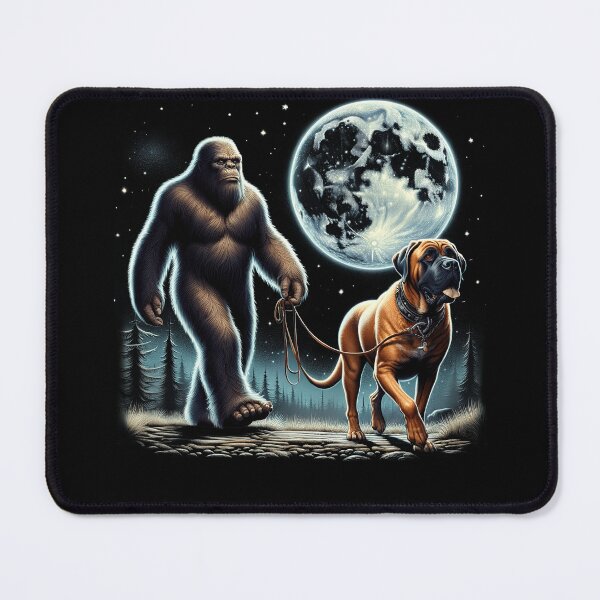 Item preview, Bigfoot Sasquatch Mastiff Walking Dog Lover Moon designed and sold by Kimberley King Art  King Art.