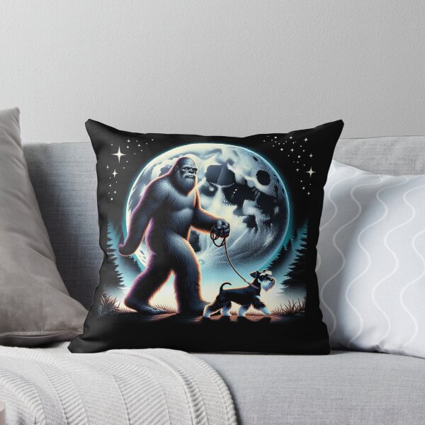 Item preview, Bigfoot Sasquatch Miniature Schnauzer Walking Dog Lover Moon designed and sold by Kimberley King Art  King Art.