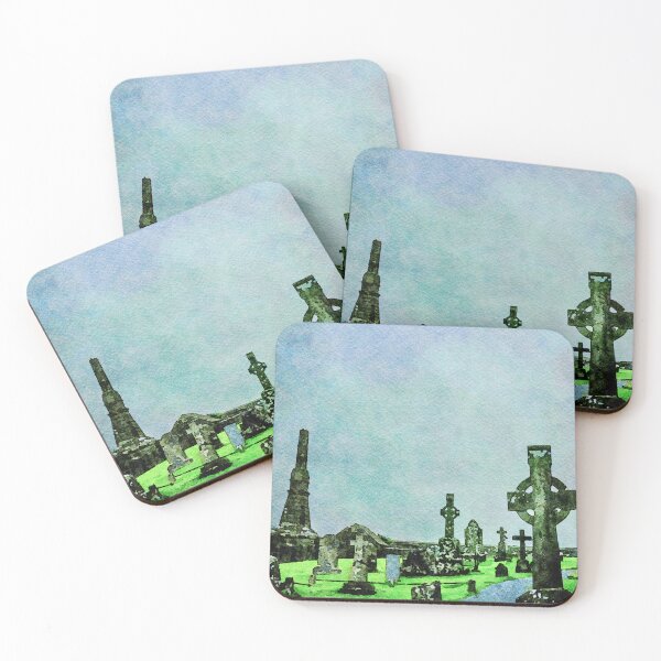 Item preview, Watercolor depiction of the historic Rock of Cashel cemetery in Ireland designed and sold by GestaltImagery.