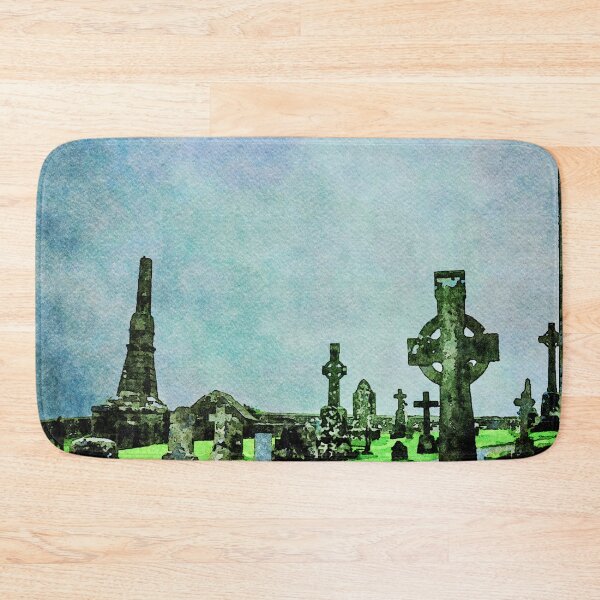 Item preview, Watercolor depiction of the historic Rock of Cashel cemetery in Ireland designed and sold by GestaltImagery.