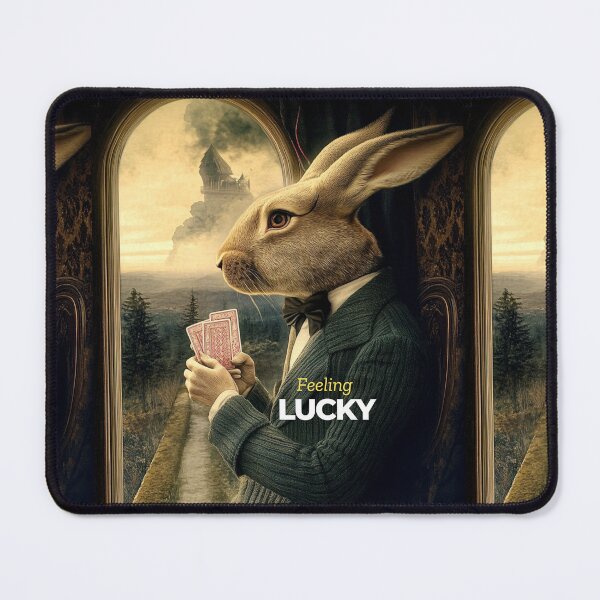 Item preview, Feeling Lucky Rabbit – A Surreal Twist on Fortune designed and sold by Molly's Gone Mad .