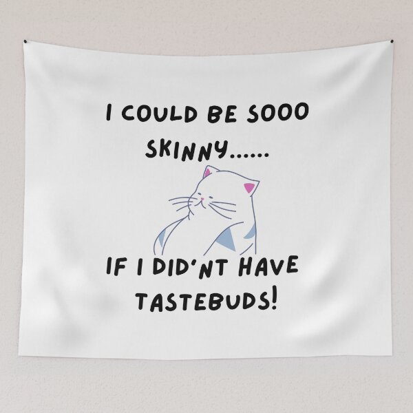 Item preview, Tragically Tasty, The Struggles of a Food-Loving Feline, cat, fat, funnyfits70, Humor, Funny, retro, vintage, funny quotes, animal humor, designed and sold by FunnyFits70.