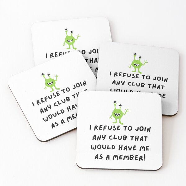 Item preview, too cool to belong, grouchy, monster, funnyfits70, Humor, Funny, retro, vintage, funny quotes, animal humor, designed and sold by FunnyFits70.
