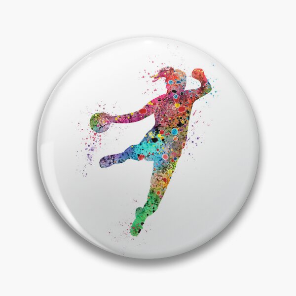Item preview, Girl Handball Artwork Watercolor Sport Gift designed and sold by LotusGifts.