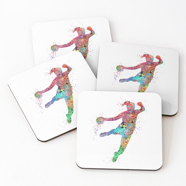 Item preview, Girl Handball Artwork Watercolor Sport Gift designed and sold by LotusGifts.