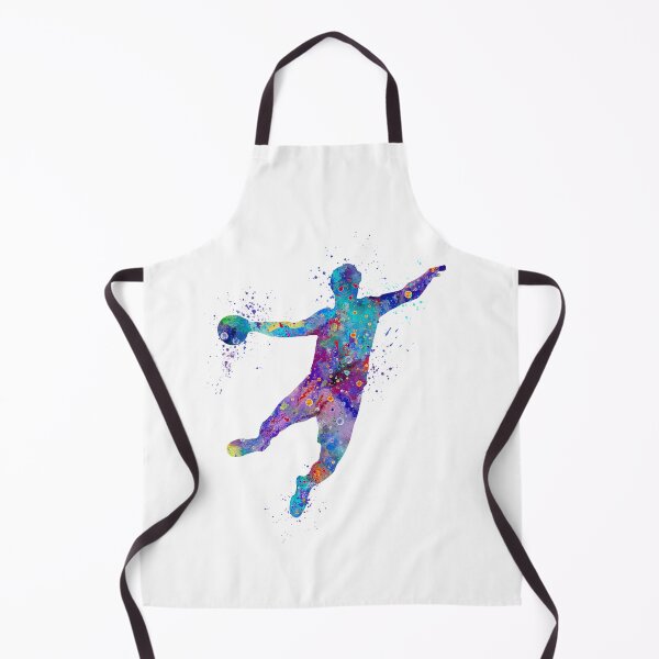 Item preview, Boy Handball Player Colorful Watercolor Silhouette designed and sold by LotusGifts.