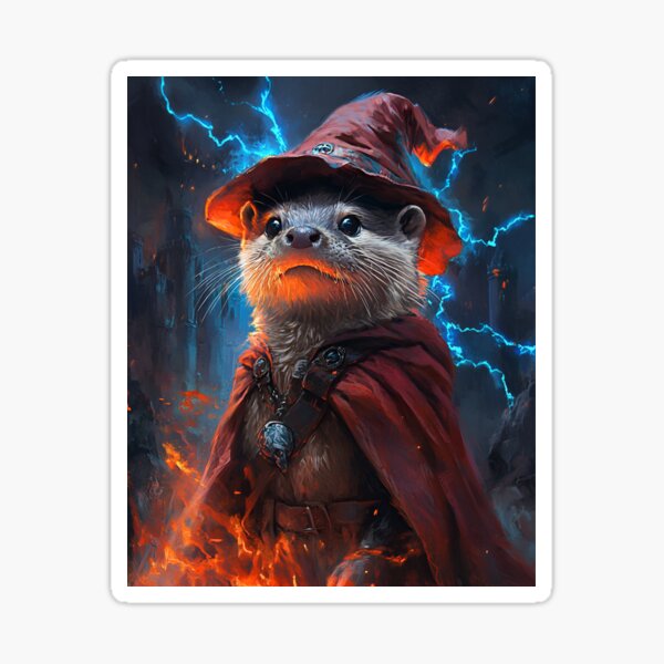 Aperçu de l'œuvre Art fantastique mystique Mage Loutre créée et vendue par RockFireMerch.