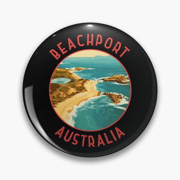 Item preview, Beachport Australia Retro Distressed Circle designed and sold by KrisSidDesigns.