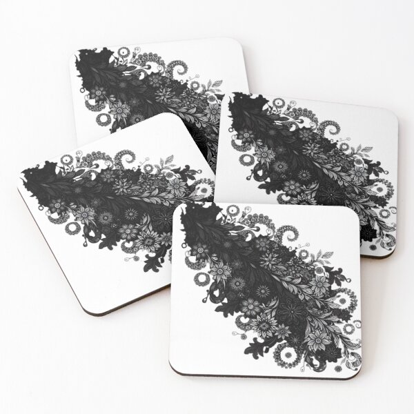 Item preview, vector image of floral pattern vines in black designed and sold by optimusprime39.
