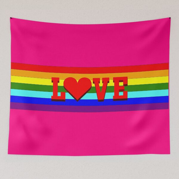Item preview, love, with the heart, lights up in a vibrant rainbow background, symbolizing inclusion and celebrating equal rights designed and sold by rikyfreestyle.