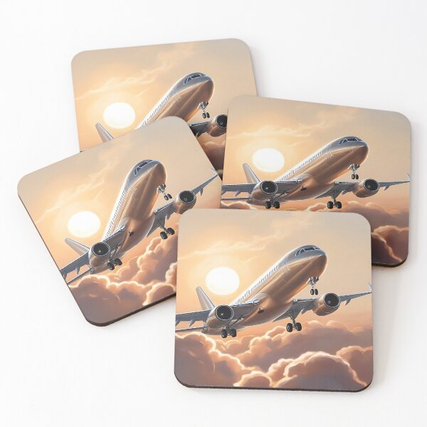 Item preview, Golden Sunrise Flight – Passenger Jet Above the Clouds designed and sold by EMairplanes.