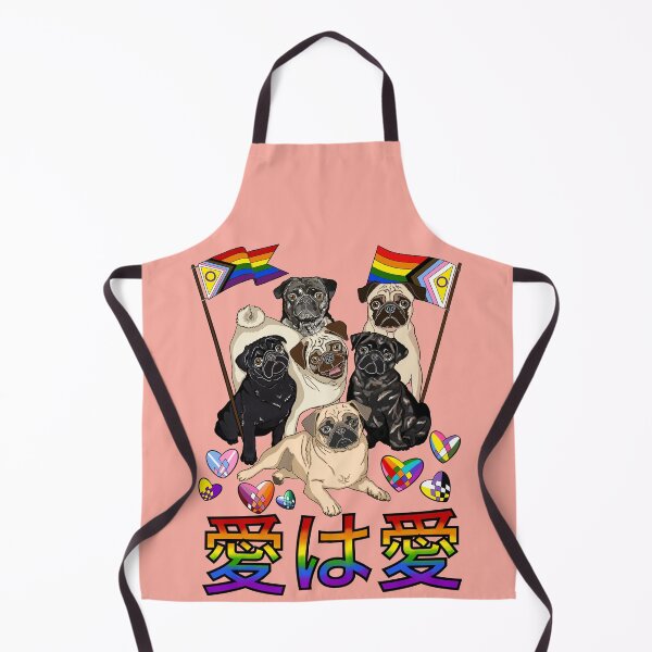 Item preview, Japanese Pugs for Pride! 愛は愛 designed and sold by FivePugs.