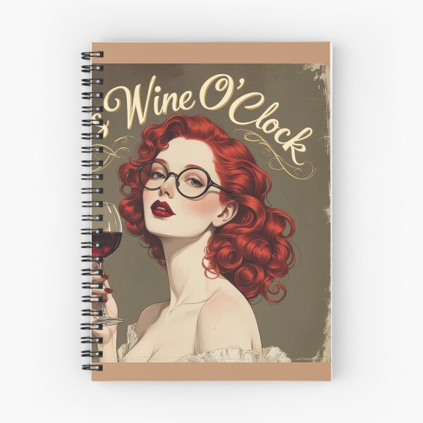 Item preview, Its Wine O'Clock! Redhead beautiful poster art designed and sold by Vintage Designs +.