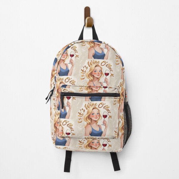 Item preview, Its Wine O'Clock Cute Blonde Girl beautiful poster art designed and sold by Vintage Designs +.