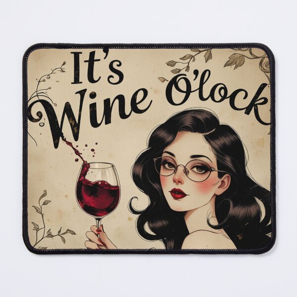 Item preview,  Its Wine O'Clock! Redhead beautiful poster art designed and sold by Vintage Designs +.