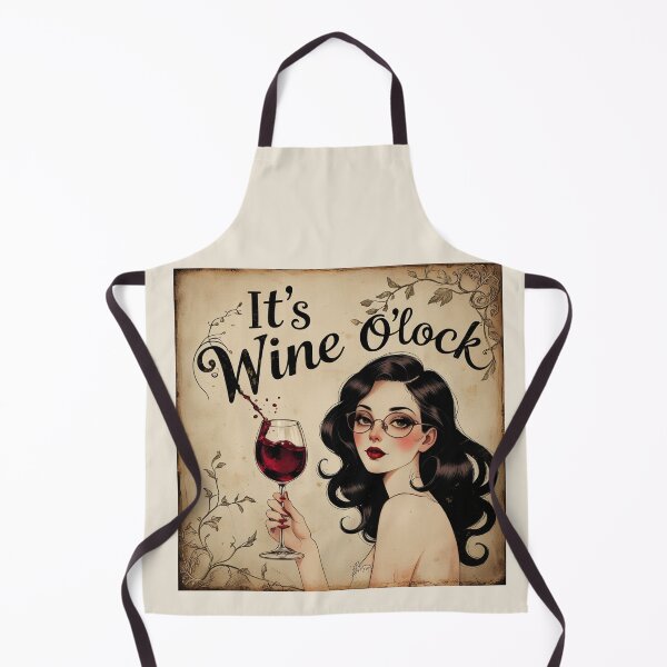 Item preview,  Its Wine O'Clock! Redhead beautiful poster art designed and sold by Vintage Designs +.
