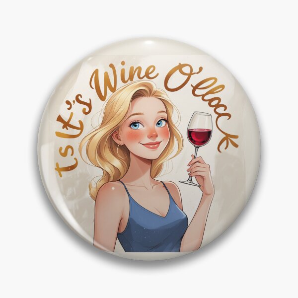 Item preview, Its Wine O'Clock Cute Blonde Girl beautiful poster art designed and sold by Vintage Designs +.