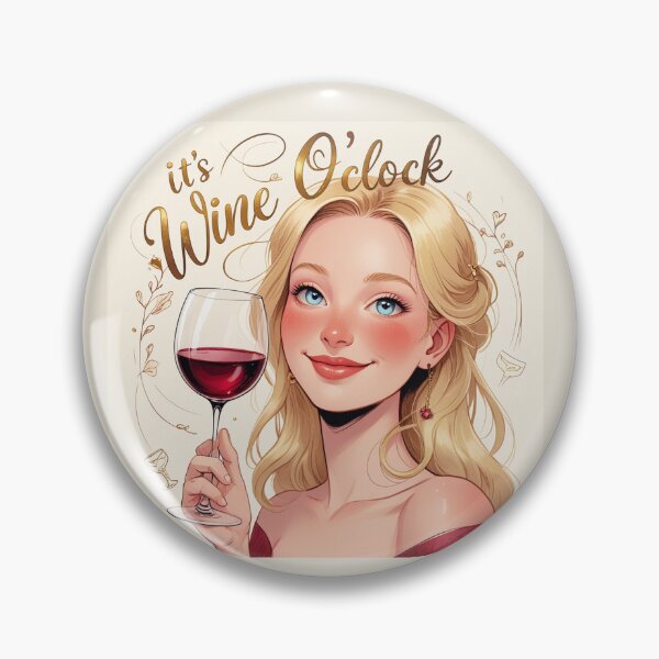 Item preview, Its Wine O'Clock! Cute Blonde Girl beautiful poster art designed and sold by Vintage Designs +.