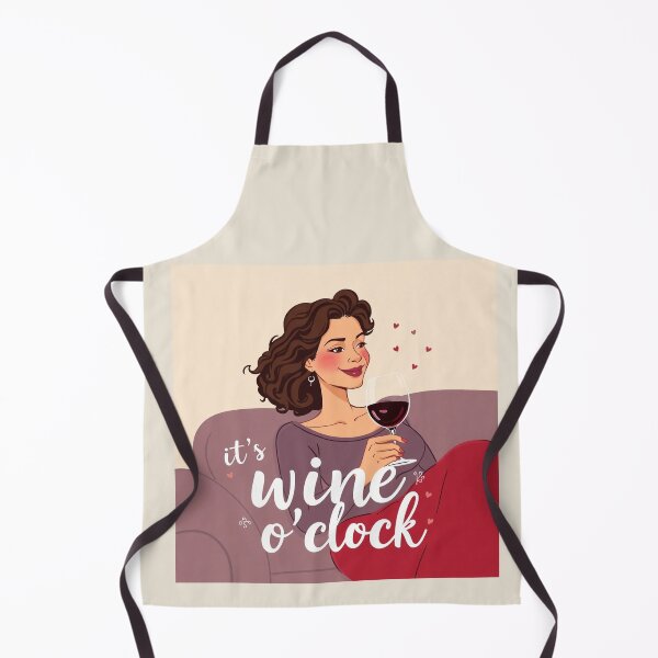Item preview, Copy of Its Wine O'Clock! Dark haired woman beautiful poster art designed and sold by Vintage Designs +.