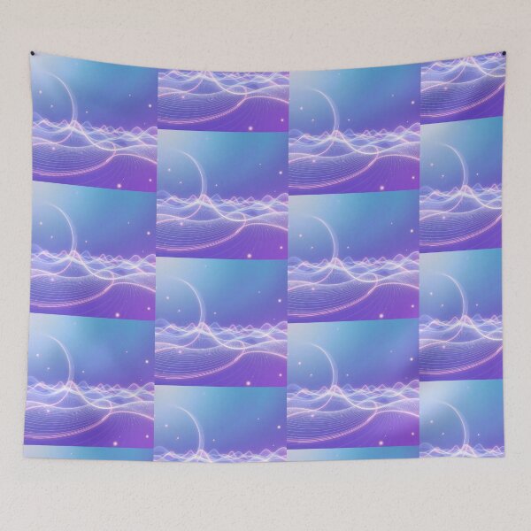 Item preview, Space Waves Light Color Digital Art Modern Illustration designed and sold by ART ATTACK ZONE.