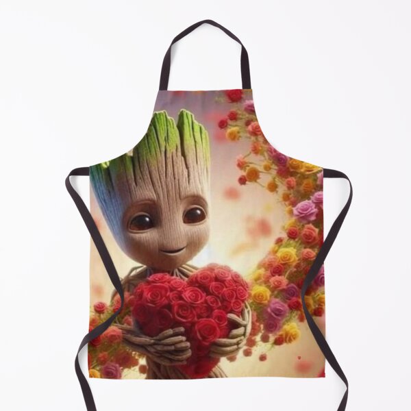 Item preview, Groot holding a red rose heart on his chest designed and sold by Helene-Creation.