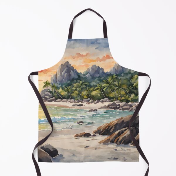 Item preview, La Digue Island: Watercolor Sunset Seychelles Beauty designed and sold by LSVart.