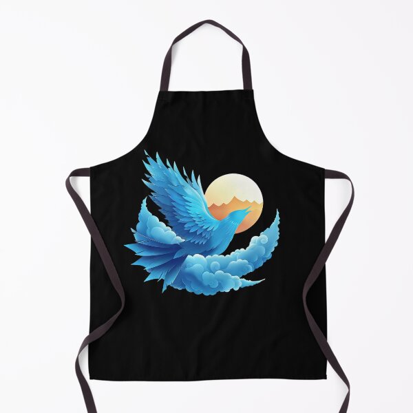 Item preview, Majestic Blue Bird in the Sky with Sun and Clouds – Fantasy Art designed and sold by EmiBarDesign.
