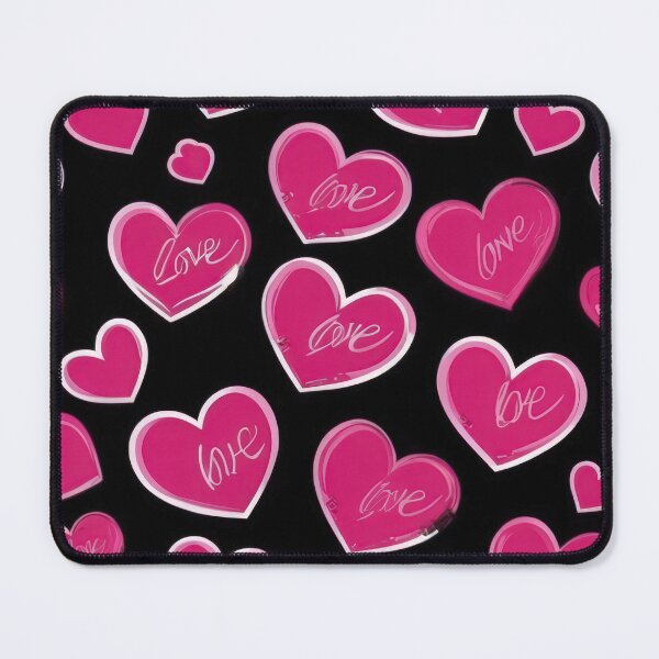Item preview, valentines art pattern pink hearts on a black background,valentine hearts ,hearts pattern,Valentines Day Pattern,valentines background designed and sold by Expressions-Sel.