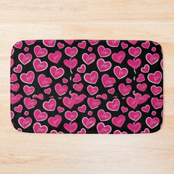 Item preview, valentines art pattern pink hearts on a black background,valentine hearts ,hearts pattern,Valentines Day Pattern,valentines background designed and sold by Expressions-Sel.