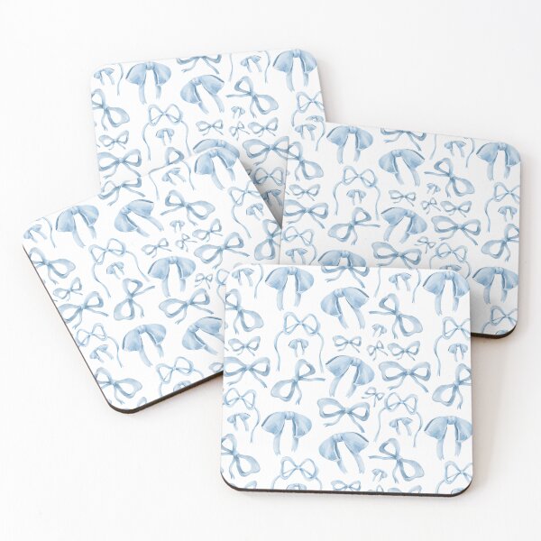 Item preview, Preppy Pale Light Blue Watercolor Goth Girlie Bows Ribbons designed and sold by UtArt.