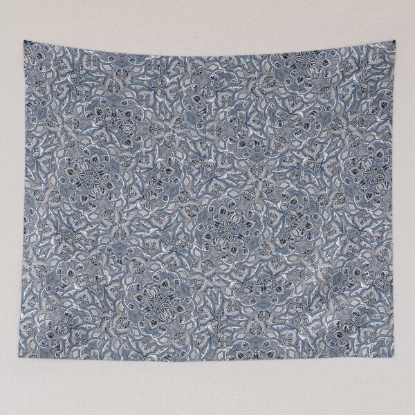 Item preview, Blue complex mandala style print pattern design designed and sold by DFLC Prints.