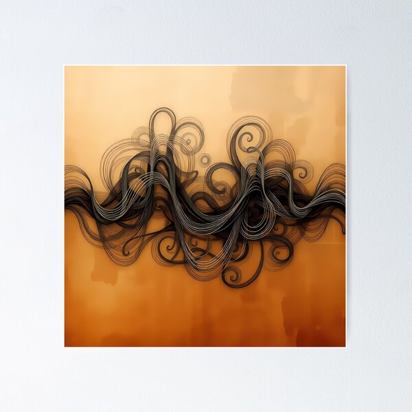 Item preview, Music Waves Light Color Digital Art Modern Illustration designed and sold by ART ATTACK ZONE.